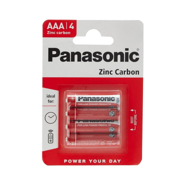 Panasonic AAA(R03) Zinc Carbon Batteries 4pk