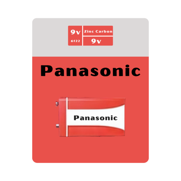 Panasonic 9v ( 6f22) Zinc Carbon Battery