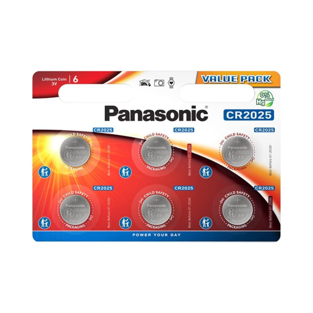 Panasonic Cr2025 (3v) Pk6 Lithium Battery