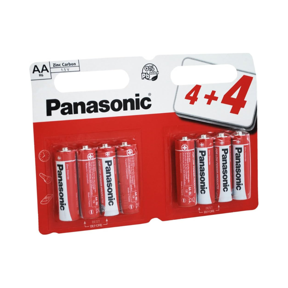 Panasonic AA (R6R) 8 Pk Zinc Carbon Battery