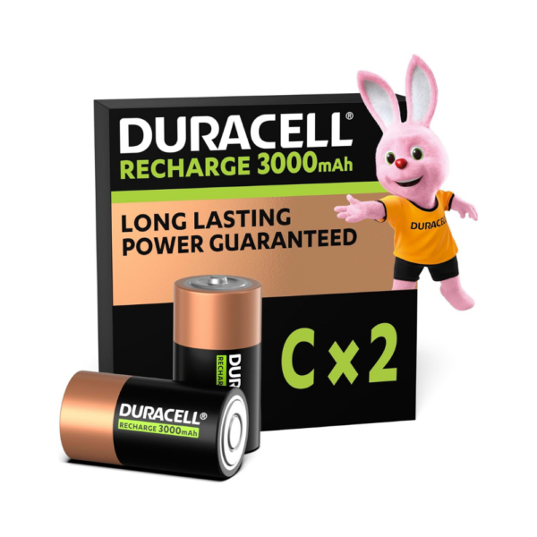 Duracell C (3000maH) Rechargeable Batteries 2 Pack