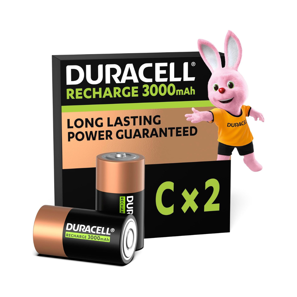 Duracell C (3000maH) Rechargeable Batteries 2 Pack